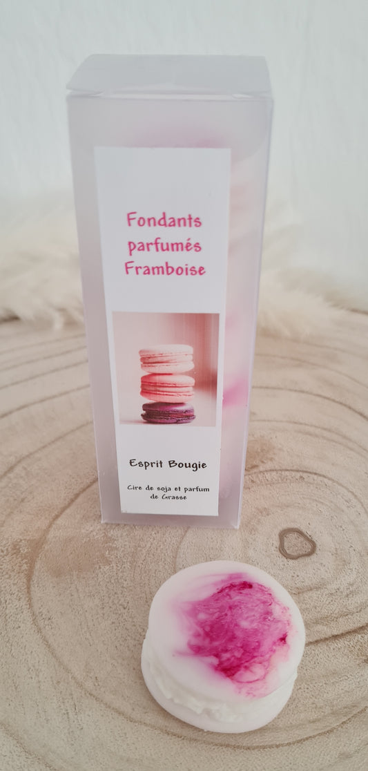 Boîte de 5 fondants macaron parfumés Framboise / Scented fondants raspberry